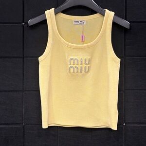 Miu Miu yellow knitted vest